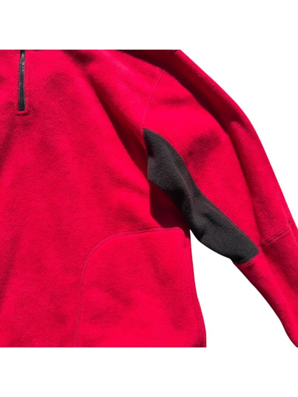 Mountain Tek Sport Fleece Pullover M Mens Red Black Quarter Zip Warm Cozy - Picture 4 of 8